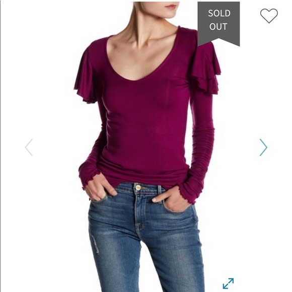 Free People On Rewind Long Sleeve Blouse Berry - Picture 1 of 4